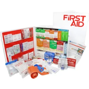 3 Shelf Industrial ANSI B+ First Aid Station with Door Pockets