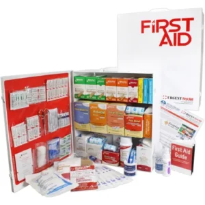 3 Shelf Industrial ANSI A+ First Aid Station with Door Pockets