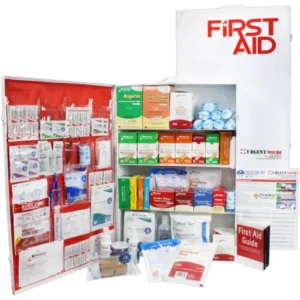 4 Shelf Industrial ANSI A+ First Aid Station with Door Pockets