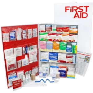 5 Shelf Industrial ANSI B+ First Aid Station with Door Pockets