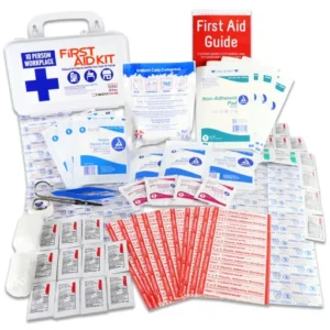 10 Person, 116 Piece Bulk Workplace First Aid Kit, Wall-Mountable and Portable Plastic Case with Gasket - Botiquin de Primeros Auxilios 10 personas