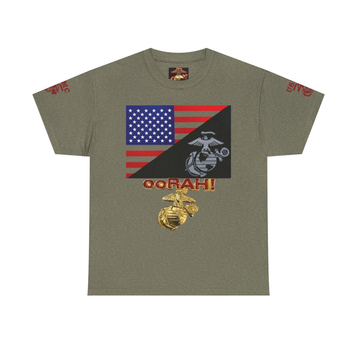 USMC Eagle Globe Anchor T‑Shirt — American Flag Motorcycle Semper Fi Tee