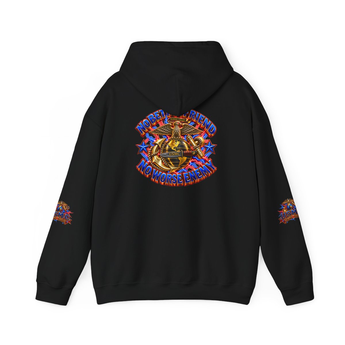 USMC Earned Title Never Given Hoodie — back