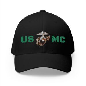 USMC Embroidered Baseball Cap with Eagle Globe Anchor — Military Veteran Hat