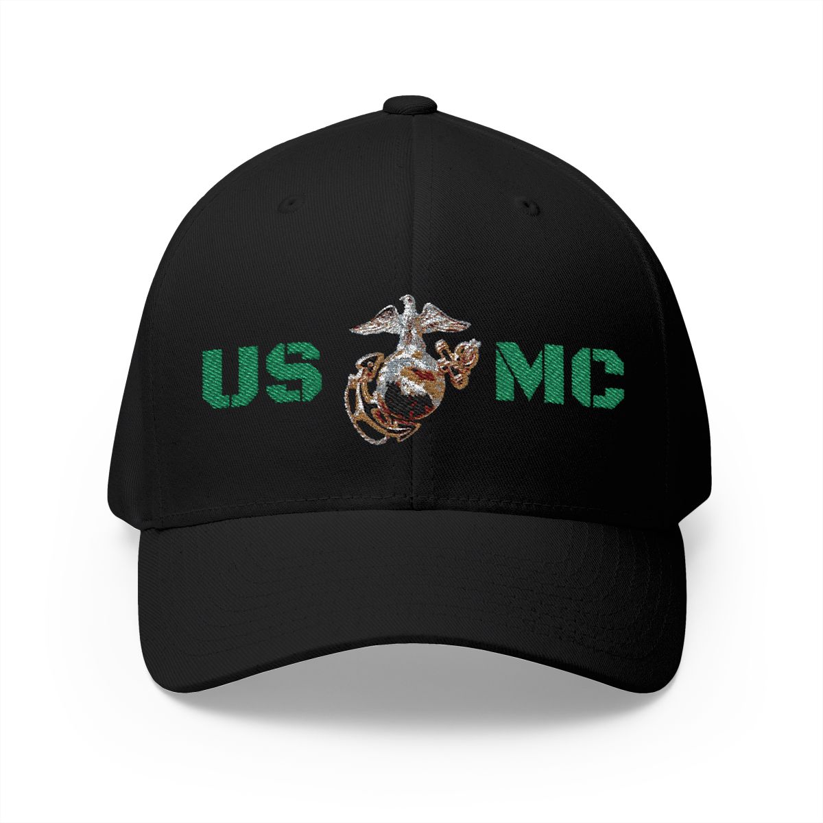 USMC Embroidered Baseball Cap with Eagle Globe Anchor — Military Veteran Hat