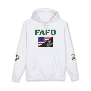 USMC FAFO Flag Hoodie — Marine Corps Emblem & 'USMC' Back Graphic