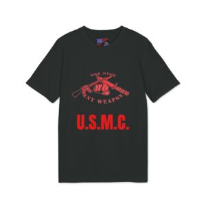USMC Fist & Rifles T-Shirt — "One Men, Any Weapon" Vintage Military Tee