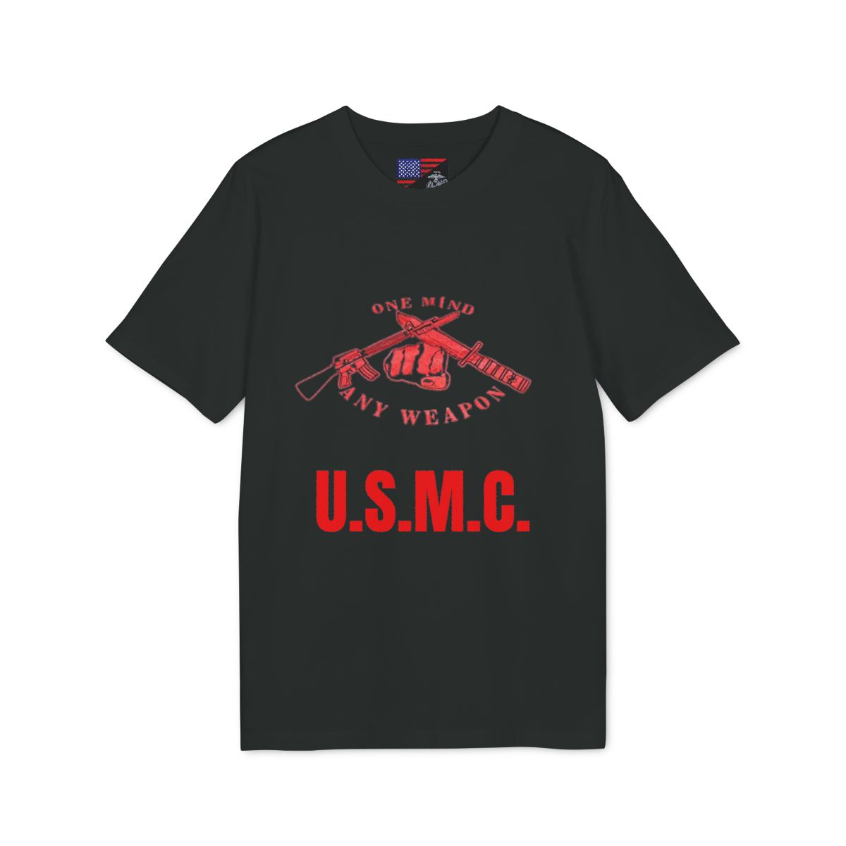 USMC Fist & Rifles T-Shirt — "One Men, Any Weapon" Vintage Military Tee